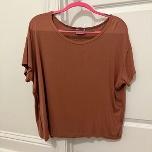 Pink Lily Rust Brown Cropped Top